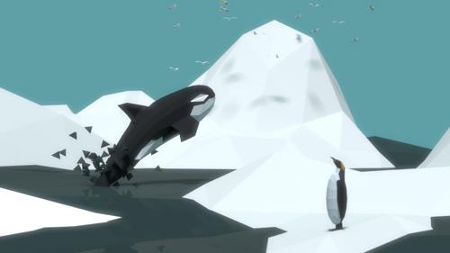 Low-poly Iceberg, whale and penguins preview image